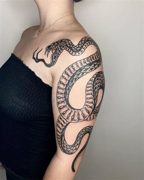 snake shoulder tattoo|snake full sleeve tattoo.